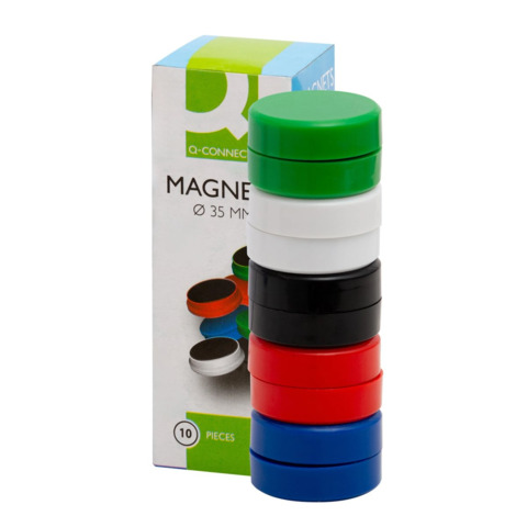 Magneti per lavagne bianche 35 mm Q-Connect nero - conf. 10 pz - KF02644